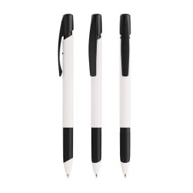 BIC® Media Clic grip Ecolutions® balpen - gerecycled kunststof - zwarte, blauwe inkt