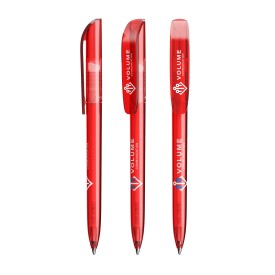 BIC® Super clip balpen - kunststof - zwarte, blauwe inkt - draai mechanisme - transparant