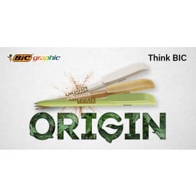 BIC® super clip balpen - kunststof - blauwe inkt - draai mechanisme