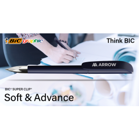 BIC® Super Clip balpen - kunststof - soft touch - draai mechanisme