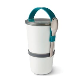 Black+Bum lunchpot - PP - 0,9 L - 2 waterdichte potten - RVS spork