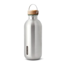 Black+Blum Waterfles 600ml - staal - lekvrij - handvat-Olijfgroen