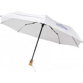 Bo 21" opvouwbare, automatische gerecyclede PET paraplu-Wit