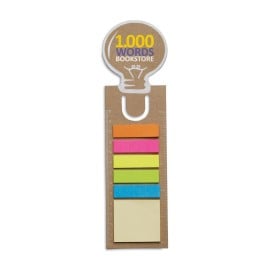 Idea boekenlegger met memo blaadjes - papier - diverse kleuren - boekenlegger in lampvorm