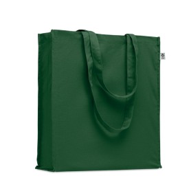 Boodschappentas 38 x 9 x 42 cm - organisch katoen 220 gr/m² - gekleurd - 14 L-Donker marinegroen