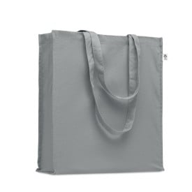 Boodschappentas 38 x 9 x 42 cm - organisch katoen 220 gr/m² - gekleurd - 14 L-Grijs