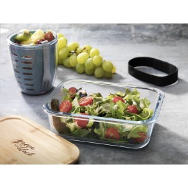 Borneo lunchbox - 0,8 L - bamboe/glas - sluitelastiek