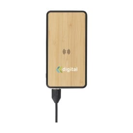 Boru powerbank - 10.000mAh - recycled ABS/bamboo - draadloos