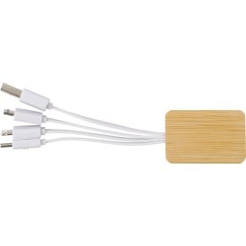 Brandan 3 in 1 oplaadkabel - bamboe