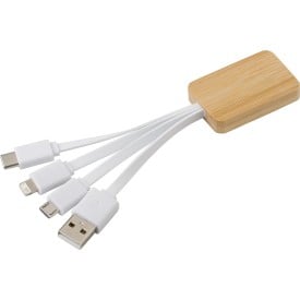 Brandan 3 in 1 oplaadkabel - bamboe