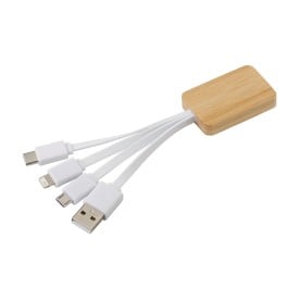 Brandan 3 in 1 oplaadkabel - bamboe