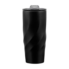 Brandcharger Calix XL reisbeker 500ml - RVS - draaglus - lekvrije schroefdeksel-Zwart
