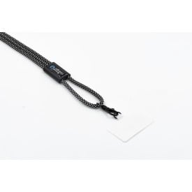 Brandcharger Lany lanyard - polyester en aluminium - verstelbaar