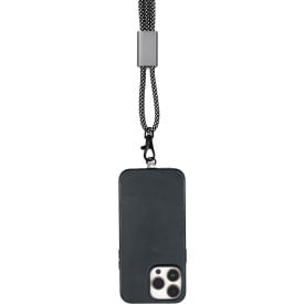 Brandcharger Lany lanyard - polyester en aluminium - verstelbaar