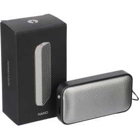 Brandcharger Nano speaker - aluminium - draadloos - TWS-stereokoppeling - draagkoord