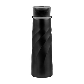 Brandcharger Vortex Athletica 1000ml drinkfles - RVS - draagriem-Zwart