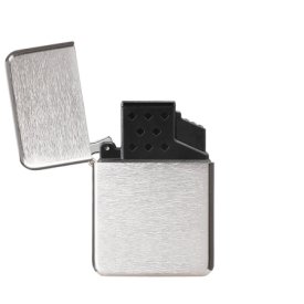 Brede Exclusive Jetflame aansteker chroom geborsteld met kap, navulbaar