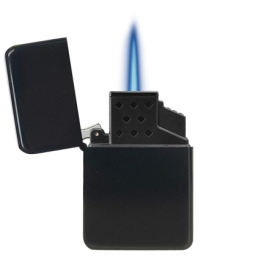 Brede Exclusive Jetflame aansteker mat zwart met kap, navulbaar