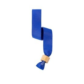 Broch armbandje - rPET polyester - 35 cm - bamboe veiligheidssluiting-Blauw