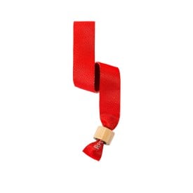 Broch armbandje - rPET polyester - 35 cm - bamboe veiligheidssluiting-Rood