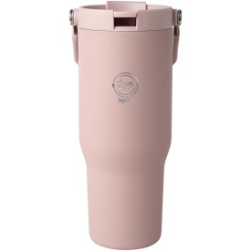 Bronx 900 ml RCS gecertificeerde, vacuüm geïsoleerde beker van gerecycled roestvrij staal en koper met deksel met dubbele functie-Dusty pink