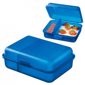 Broodtrommel Schoolbox Plus-1 kleur-Trend Blauw, #1d8bce