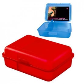 Broodtrommel Schoolbox Plus-1 kleur-Trend Rood, #df0501