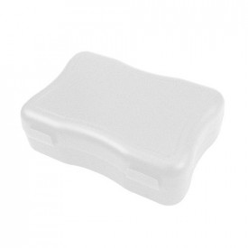 Broodtrommel Wave Middel-1 kleur-Wit, #FFFFFF