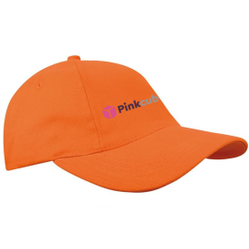 Brushed promo cap - katoen - 5 panelen - klittenbandsluiting-Oranje