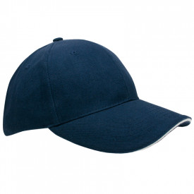 Brushed Twill Cap buckle-Marineblauw / Wit, #ffffff-Borduring
