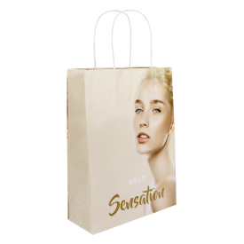 Papieren tas 140 g/m² - A4 - gelamineerd - all over bedrukt - gedraaid koord