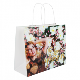 Budget full color papieren tas A4 liggend-Wit