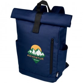 Byron 15,6" rugzak van GRS RPET met opgerolde bovenkant 18 L-Navy