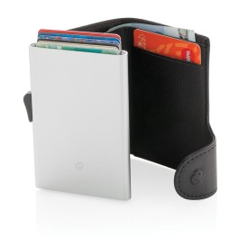 C-Secure aluminium RFID kaarthouder portemonnee - PU - 9.5x6.8x1.6cm