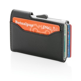 C-Secure aluminium RFID kaarthouder portemonnee - PU - 9.5x6.8x1.6cm