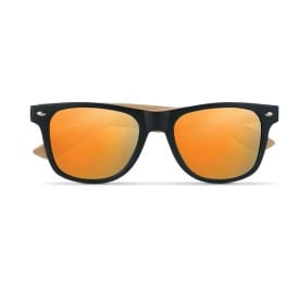 California touch zonnebril - kunststof met bamboe pootjes - gekleurd spiegelglas - UV400-Oranje