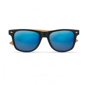 California touch zonnebril met bamboe frame-Blauw