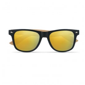 California touch zonnebril met bamboe frame-Geel