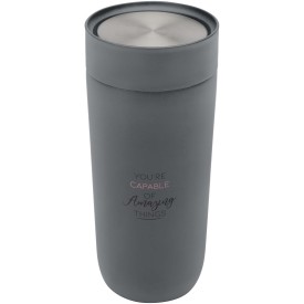 Camden tumbler 350ml - gerecycled RVS - druk-openingsmechanisme-Grijs
