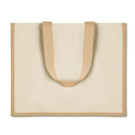 Boodschappentas - jute en canvas - 42 x 42 x 19 cm - 33,5 L