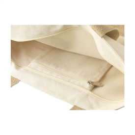 Cancun strandtas 30 L - jute/organisch katoen - 320 g/m² - Oeko-tex - ritssluiting
