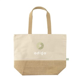 Cancun strandtas 30 L - jute/organisch katoen - 320 g/m² - Oeko-tex - ritssluiting