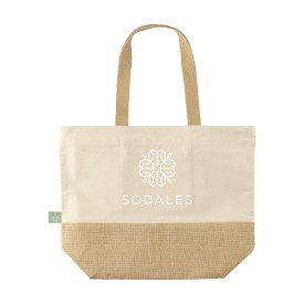 Cancun strandtas 30 L - jute/organisch katoen - 320 g/m² - Oeko-tex - ritssluiting