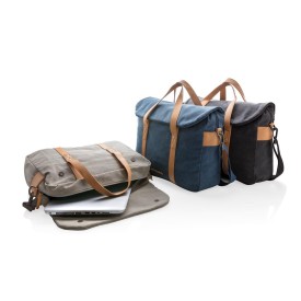 Canvas laptoptas - canvas - 16 L - 15,6" laptopvak - verstelbare schouderriem