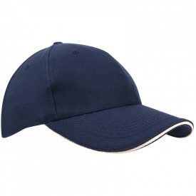 Canvas Sandwich Cap-Marineblauw / Wit, #ffffff-Borduring