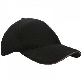 Canvas Sandwich Cap-Zwart / Grijs, #bac7c0-Borduring