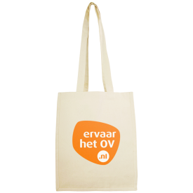 Shopper - canvas - 300g/m² - 32 x 40 x 13 cm - lange hengsels - binnenzijde gelamineerd