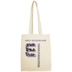 Shopper - canvas - 300g/m² - 32 x 40 x 13 cm - lange hengsels - binnenzijde gelamineerd