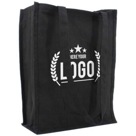 Shopper - canvas - 300g/m² - 32 x 40 x 13 cm - brede bodem - lange hengsels