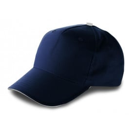 Cap 5 panelen met sandwich klep en sluiting-Blauw-Zonder opdruk